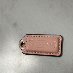 Coach Blush Leather Tag with Gold Accent